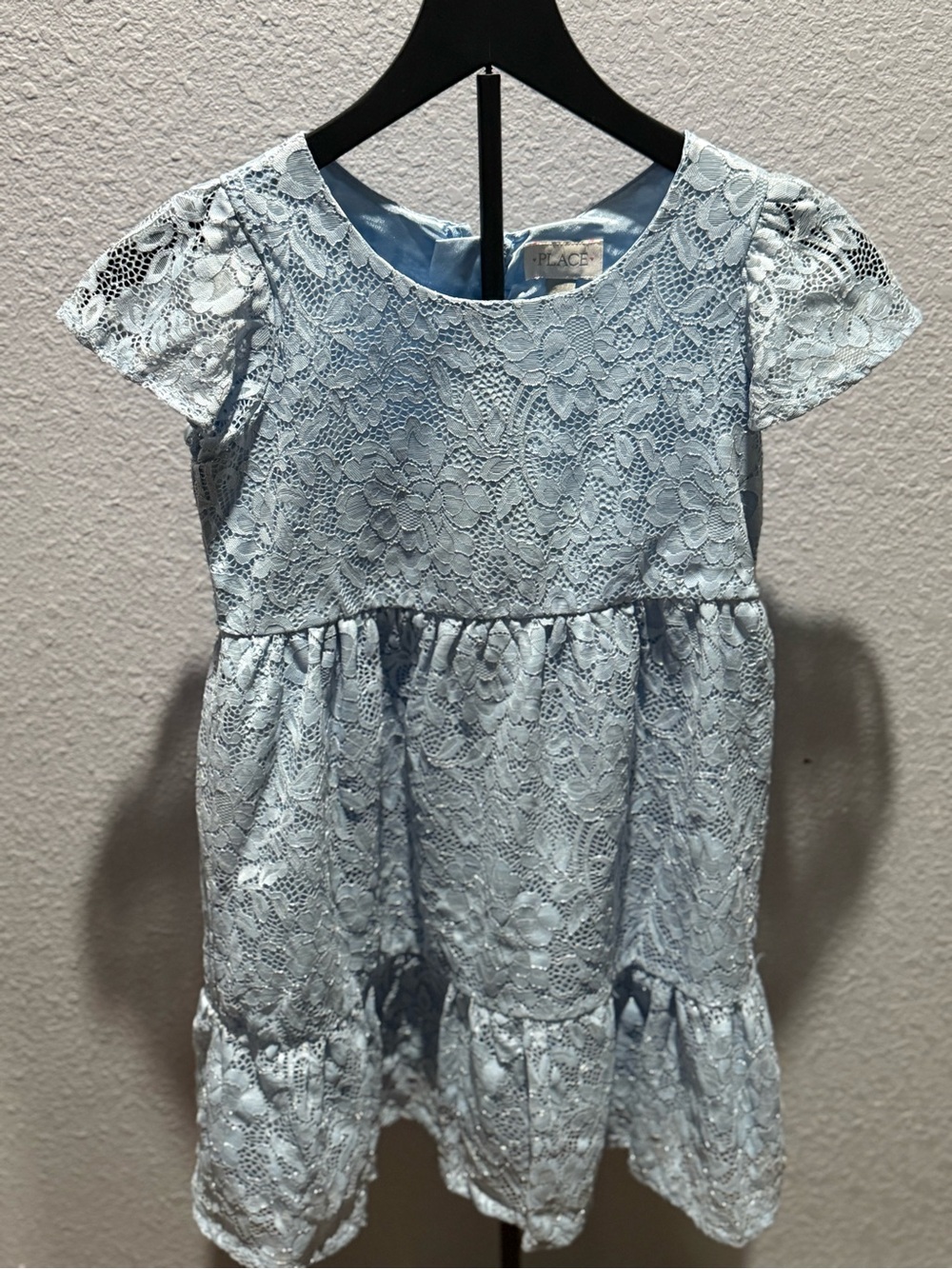 Place Light Blue Floral Lace Dress